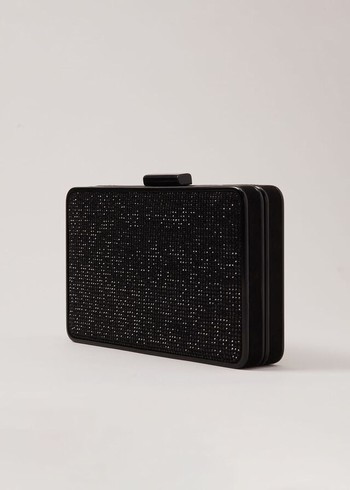 Phase Eight Black Sparkly Bags Black USA | 1234765-KR